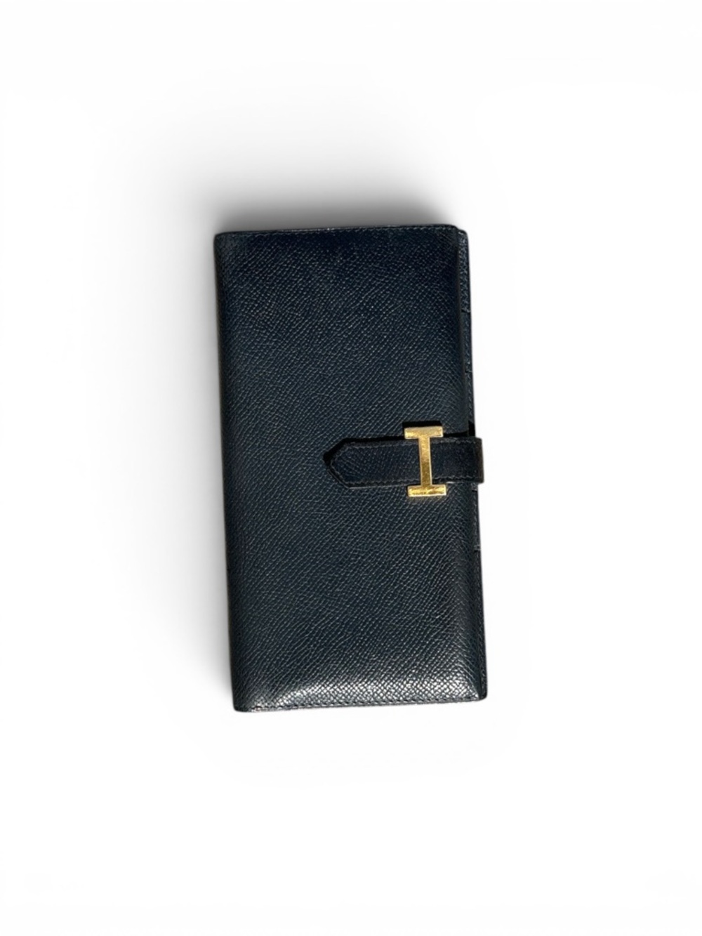 Hermès Béarn Wallet Epsom Navy Gold Hardware H Clasp